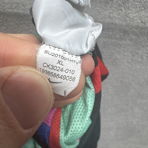 Nike Dri fit Shorts Boys Xl Multicolor Rainbow Checkered Color Block Athletic 8" - Picture 8 of 10